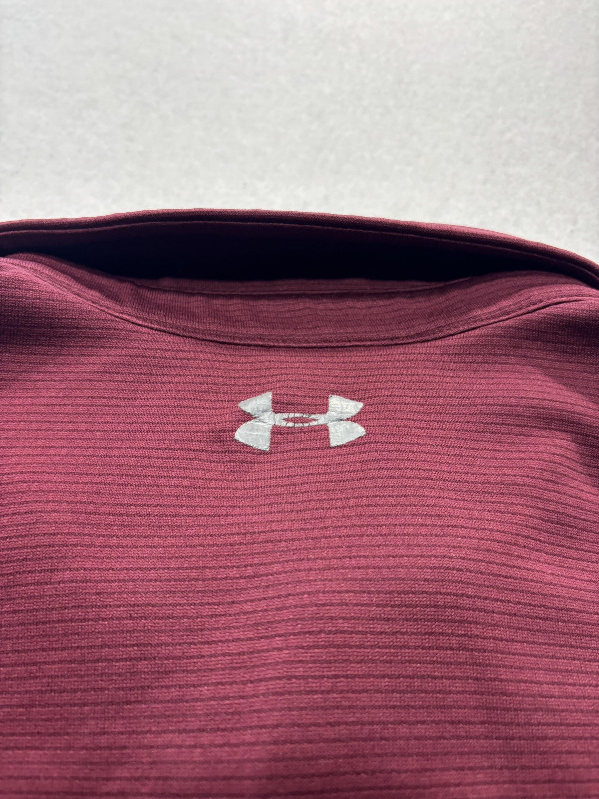 Under Armour HeatGear Polo Shirt Mens Large Red Loose Golf Short Sleeve