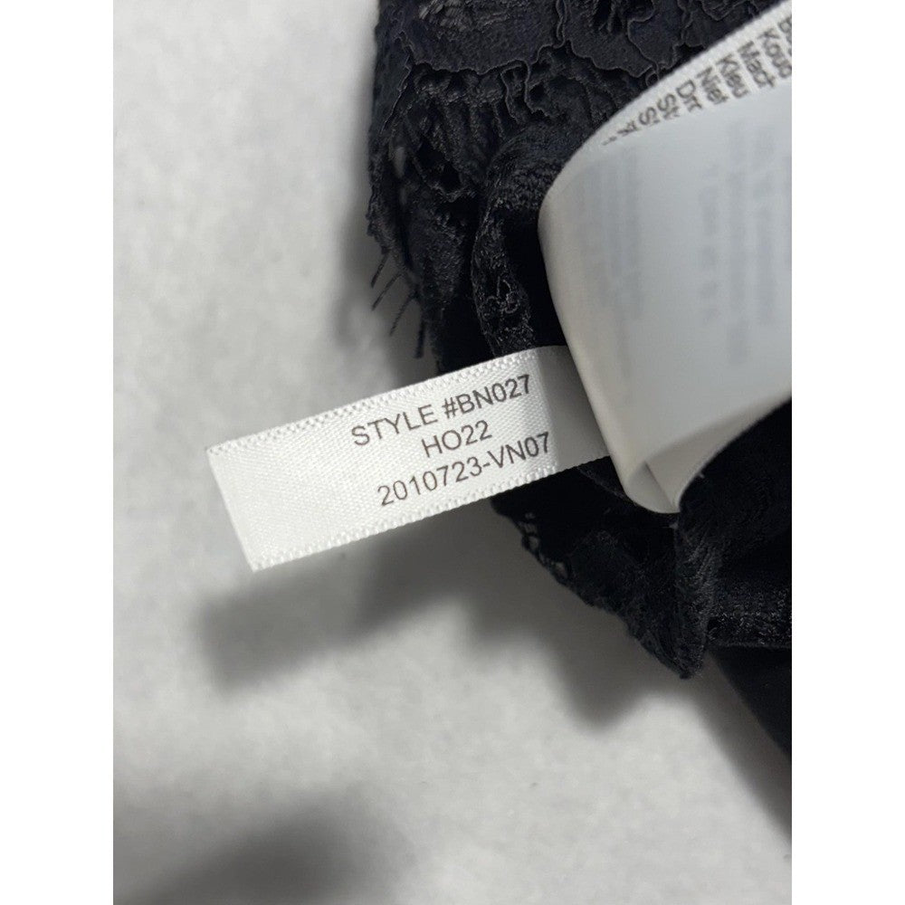 J.Crew Womens 6 Black Lace Mock Neck Long Sleeve Blouse BN027 Lined Sheer Top