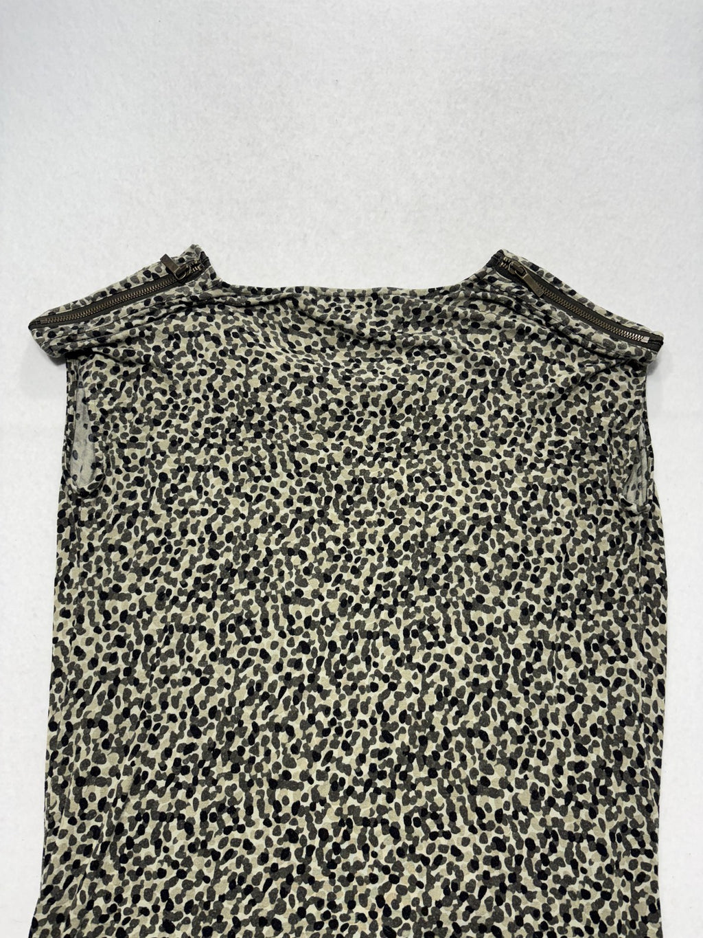 MICHAEL Michael Kors Tank Womens Medium Beige Cowl Neck Animal Print Jersey Top