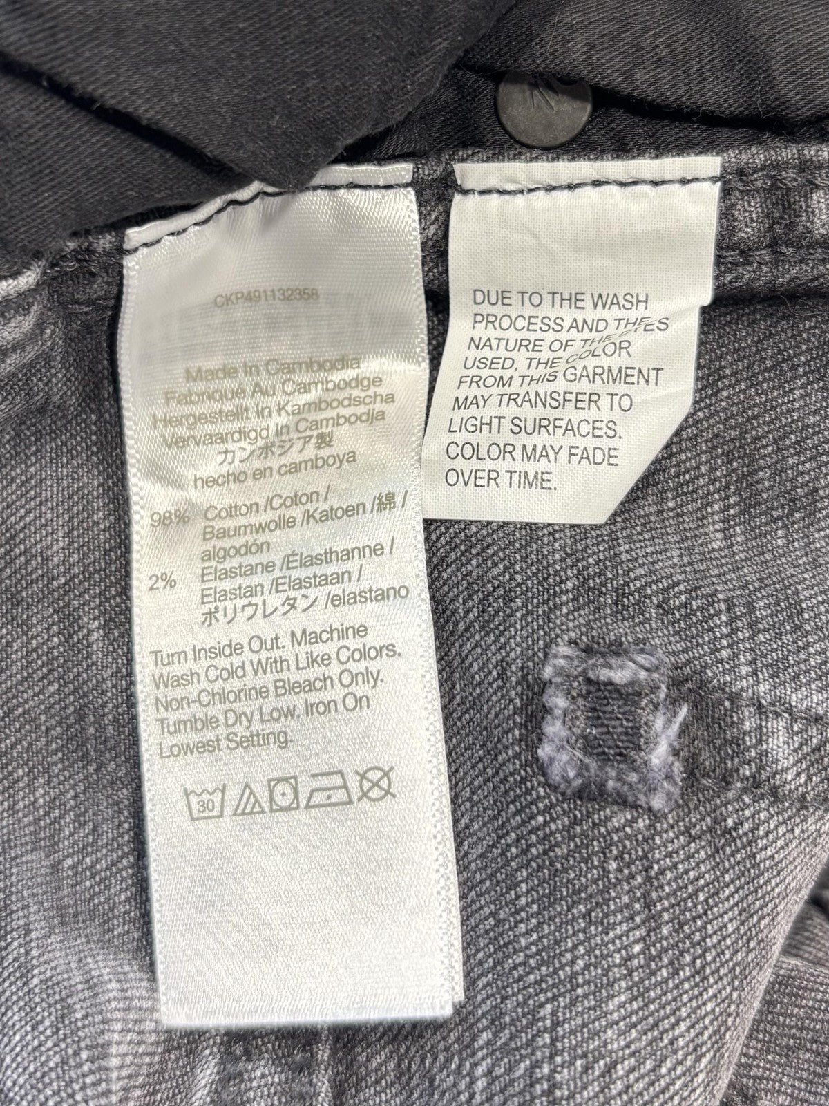Madewell Jeans Womens 30 Charcoal Wash Mid Rise Stovepipe Raw Hem Stretch 30x28