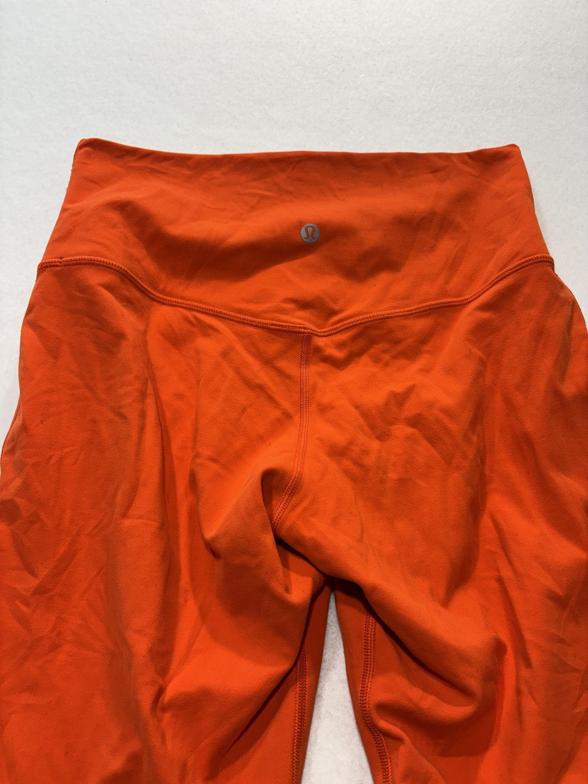 Lululemon Leggings Womens 8 Orange High Rise 25" Inseam Ankle Stretch Yoga