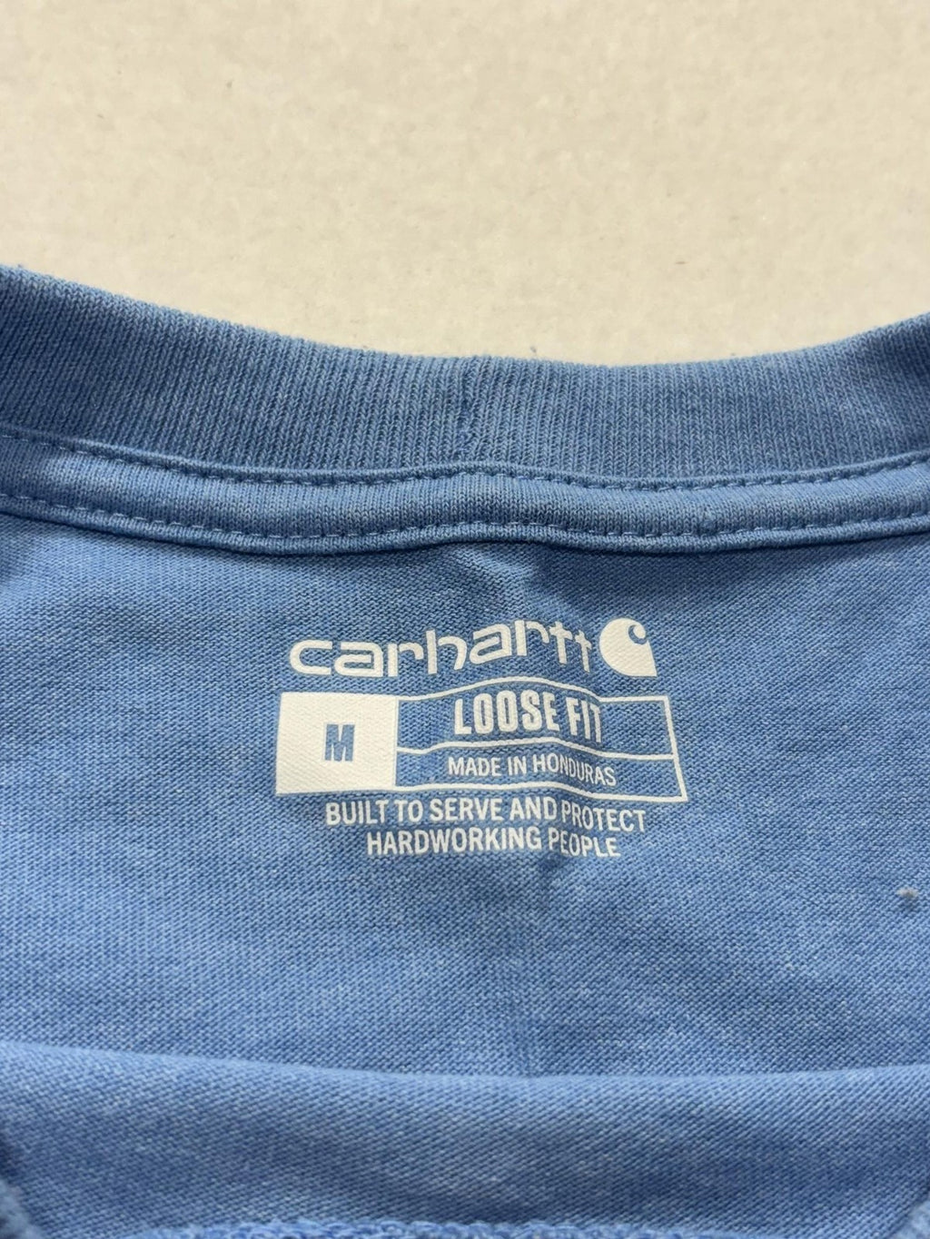 Carhartt Shirt Mens Medium Blue K87 Loose Fit Pocket T-Shirt Short Sleeve