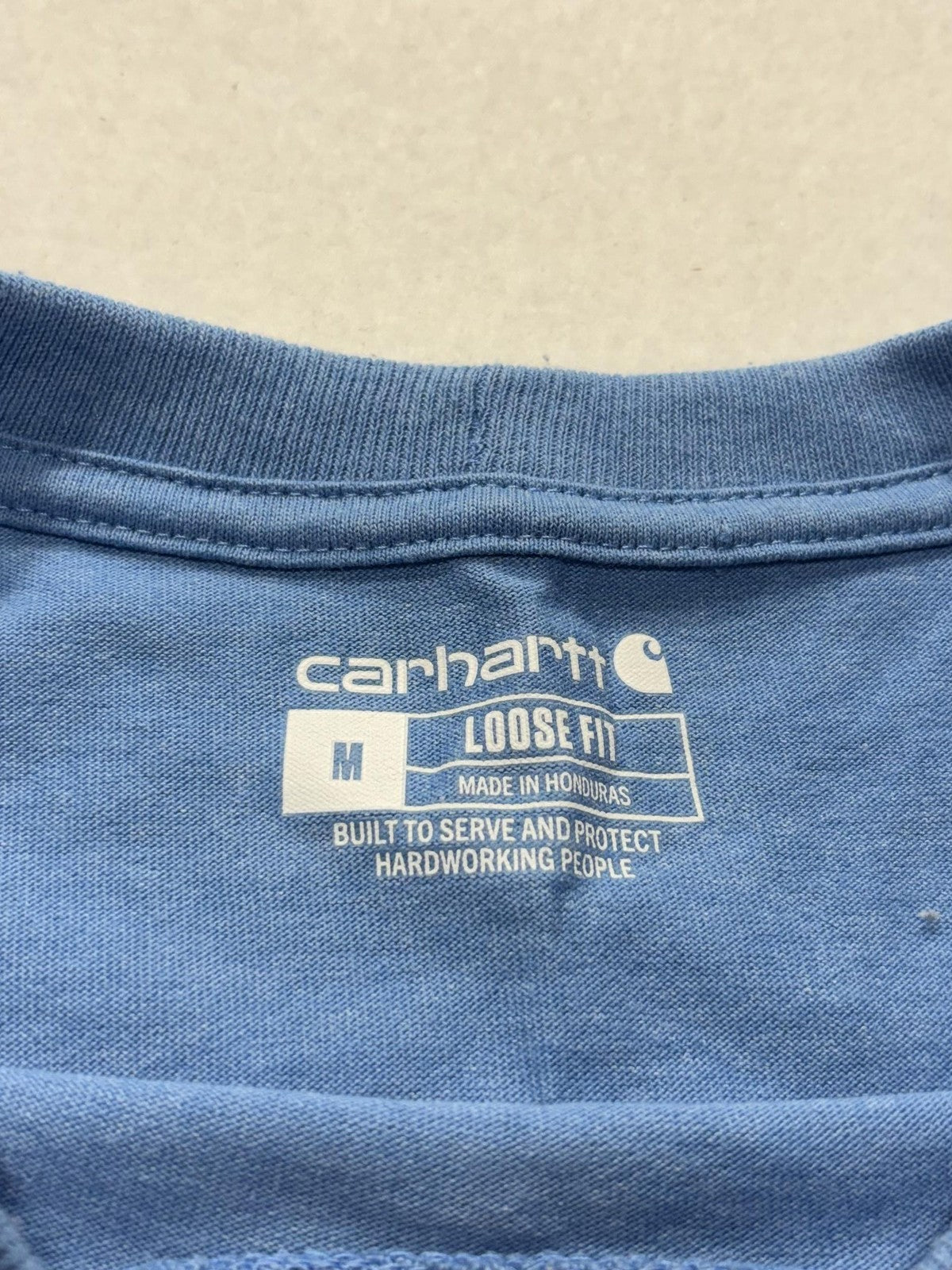 Carhartt Shirt Mens Medium Blue K87 Loose Fit Pocket T-Shirt Short Sleeve