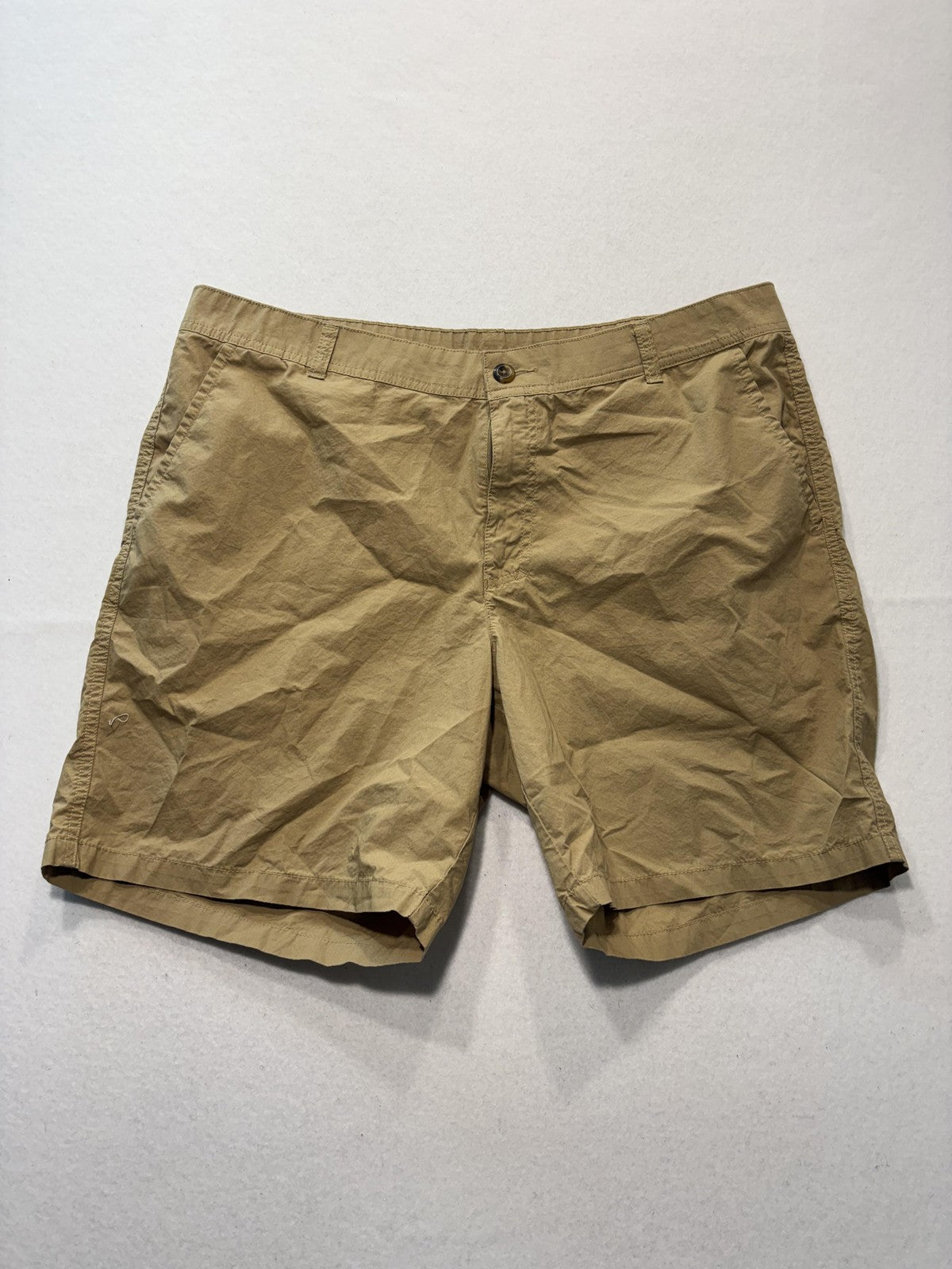 Columbia Chino Shorts Mens 38 Beige 8" Inseam Lined Lightweight Travel Casual