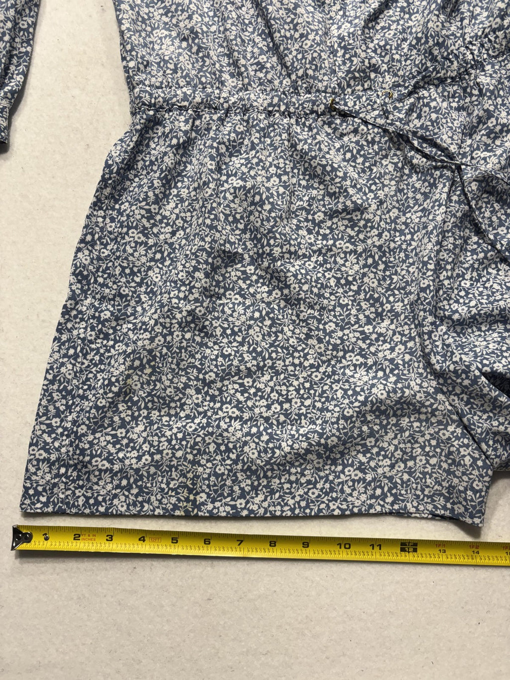 MICHAEL Michael Kors Romper Womens Large Blue Floral Long Sleeve Button Front
