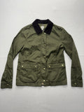 J.Crew Jacket Womens XS Green Utility Military Corduroy Collar Full Zip Pockets