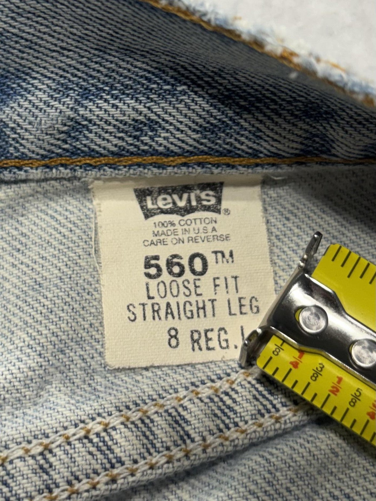 Levi's 560 Loose Fit Jeans Mens 32x32 Blue Light Wash Straight Distressed USA