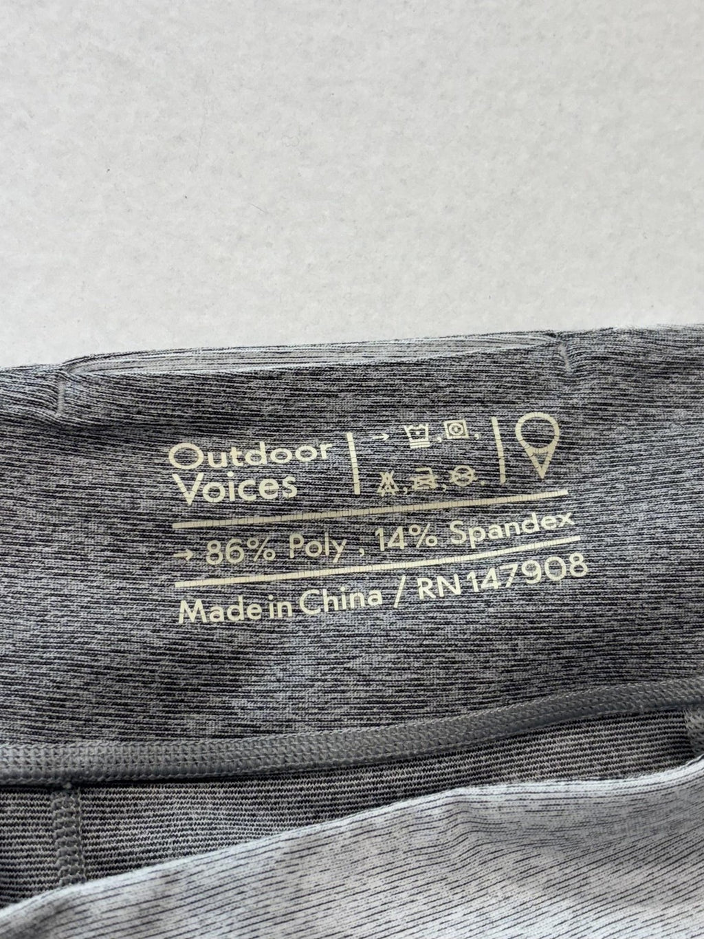 Outdoor Voices Leggings Womens Small Gray Colorblock Stretch Knit Ankle