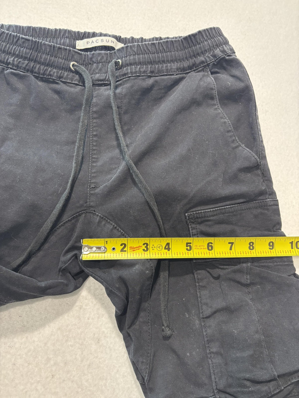 PacSun Mens Black Slim Tapered Cargo Jogger Pants Elastic Waist 28x28 XS