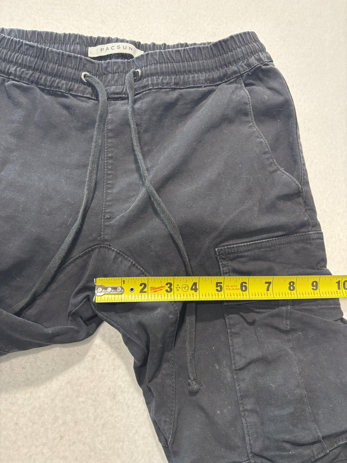 PacSun Mens Black Slim Tapered Cargo Jogger Pants Elastic Waist 28x28 XS