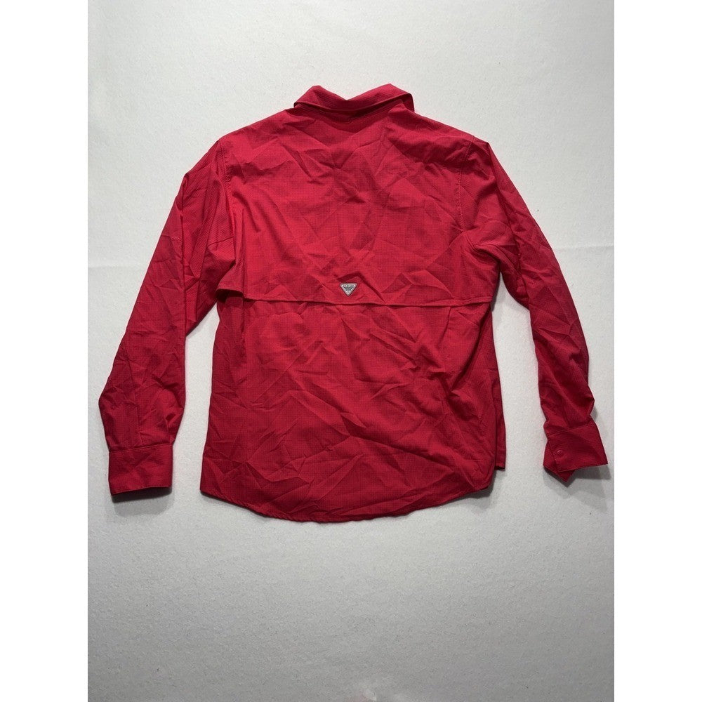 Columbia PFG Mens Large Red Long Sleeve Vented Fishing Button Up Shirt