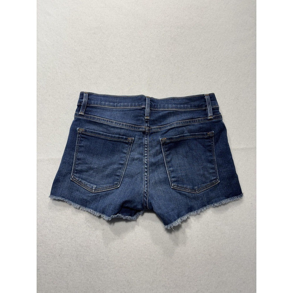 FRAME Denim Shorts Womens 24 Blue Le Cutoff Raw Hem Stretch Casual Summer