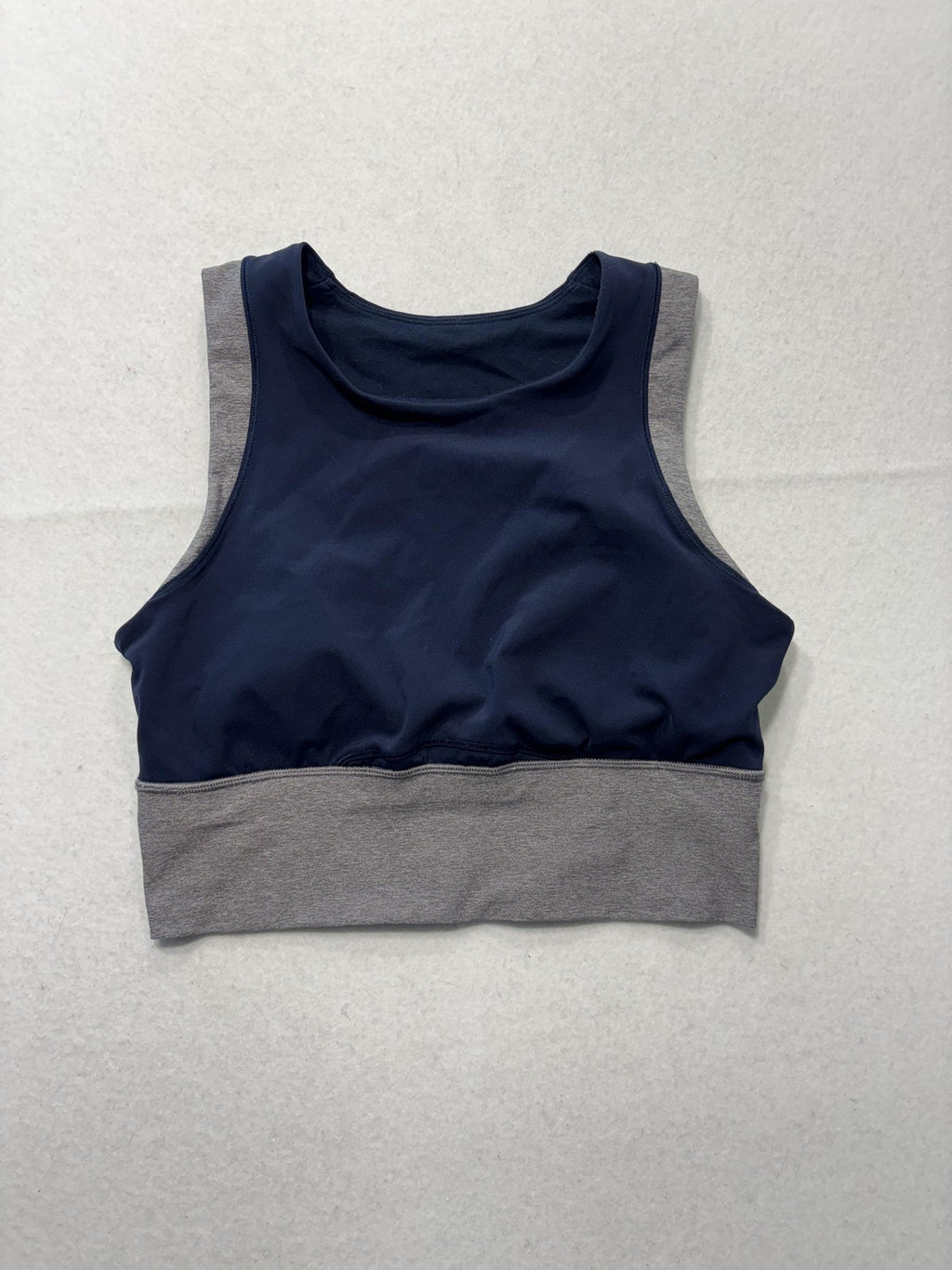 Lululemon Sports Bra Womens 10 Blue Gray Yellow Colorblock Medium Support