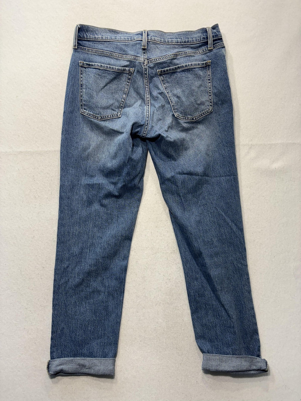 Old Navy Wow Boyfriend Jeans Womens 6 Blue Medium Wash Mid Rise Relaxed 28x27