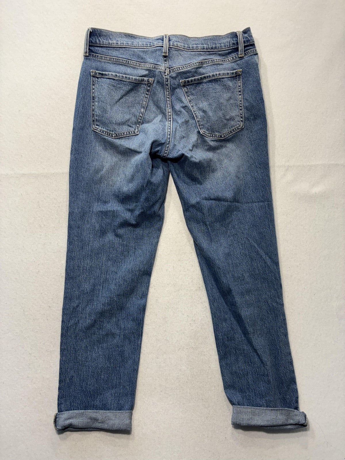 Old Navy Wow Boyfriend Jeans Womens 6 Blue Medium Wash Mid Rise Relaxed 28x27