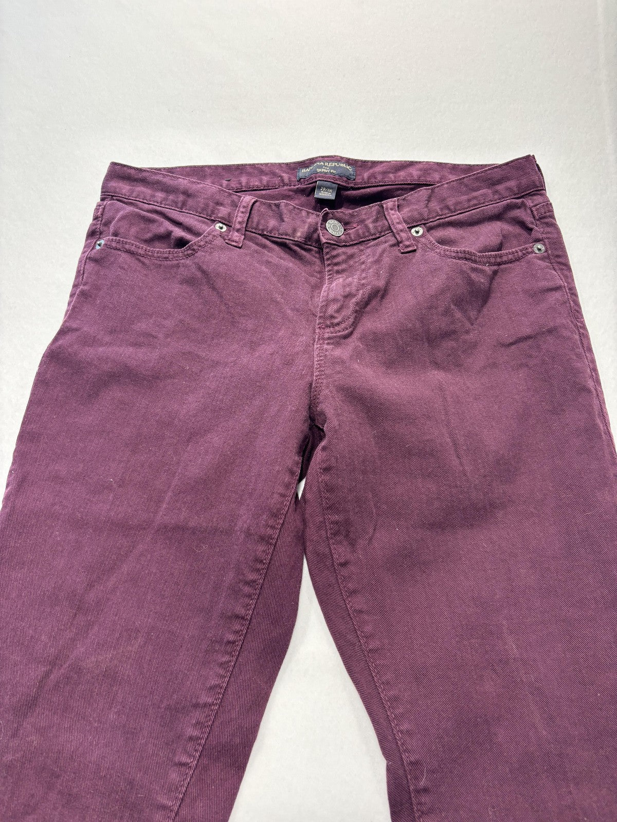Banana Republic Skinny Jeans Womens 6 Purple Dark Wash Mid Rise Stretch 29x30