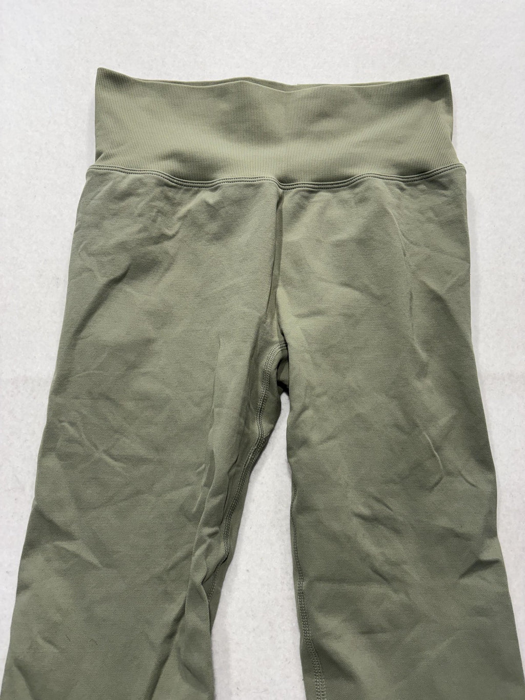 Leggings Womens Medium Green High Rise Ankle Ruched Back Stretch Athletic Yoga