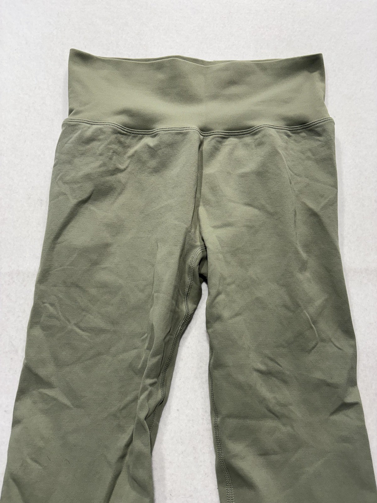 Leggings Womens Medium Green High Rise Ankle Ruched Back Stretch Athletic Yoga