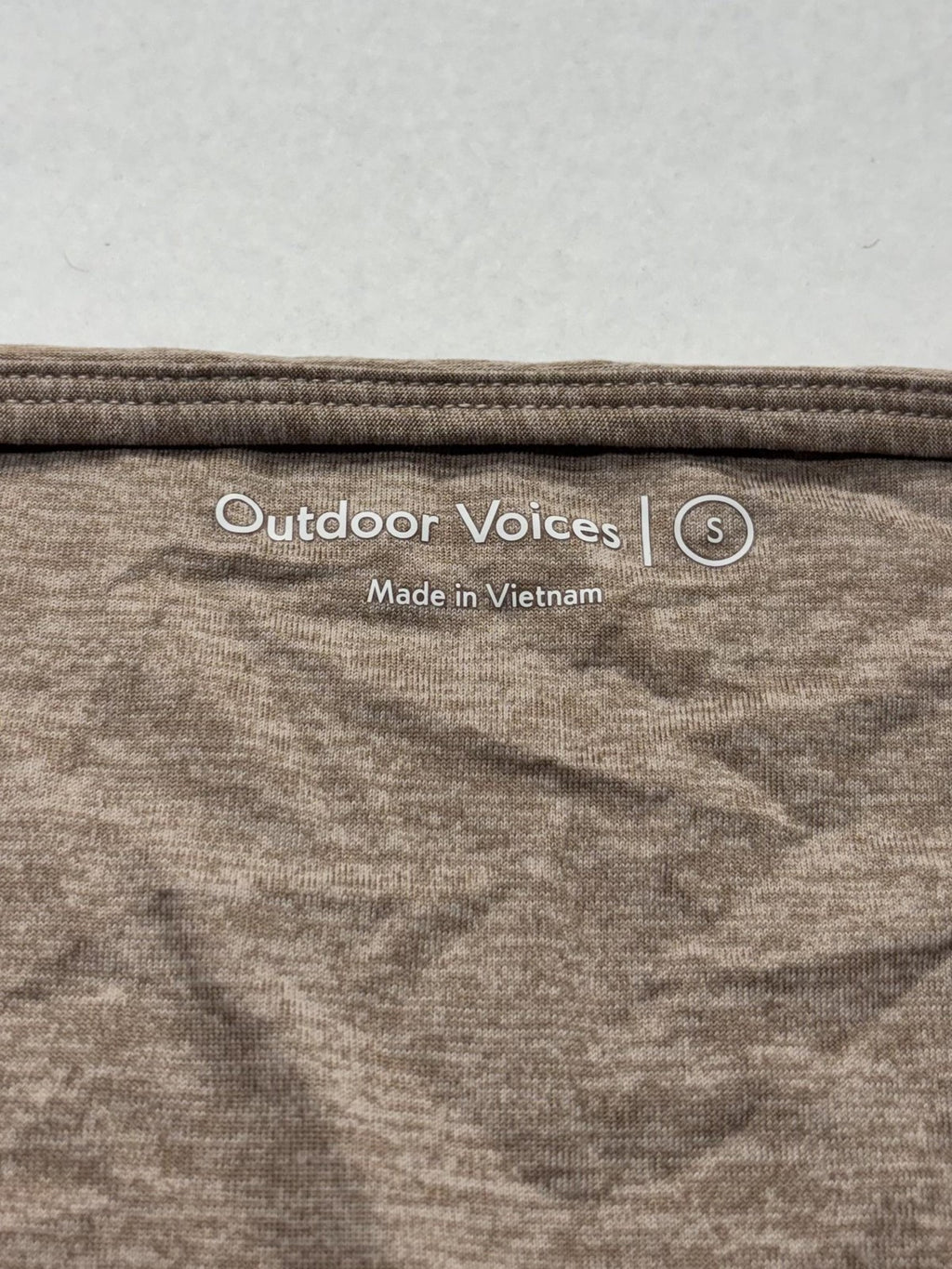 Outdoor Voices Top Womens Small Brown Tie Front Long Sleeve Cropped Wrap Yoga