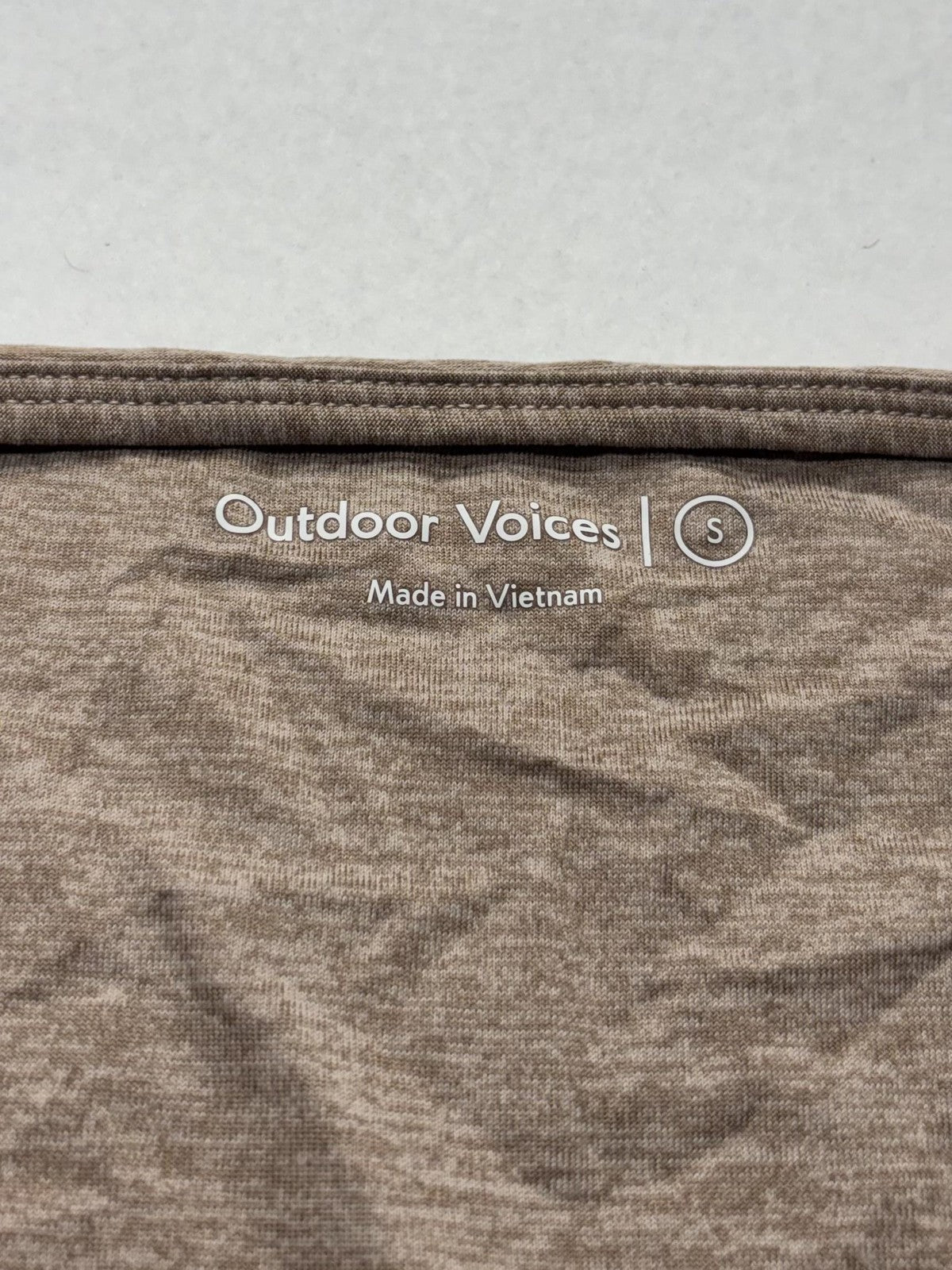 Outdoor Voices Top Womens Small Brown Tie Front Long Sleeve Cropped Wrap Yoga