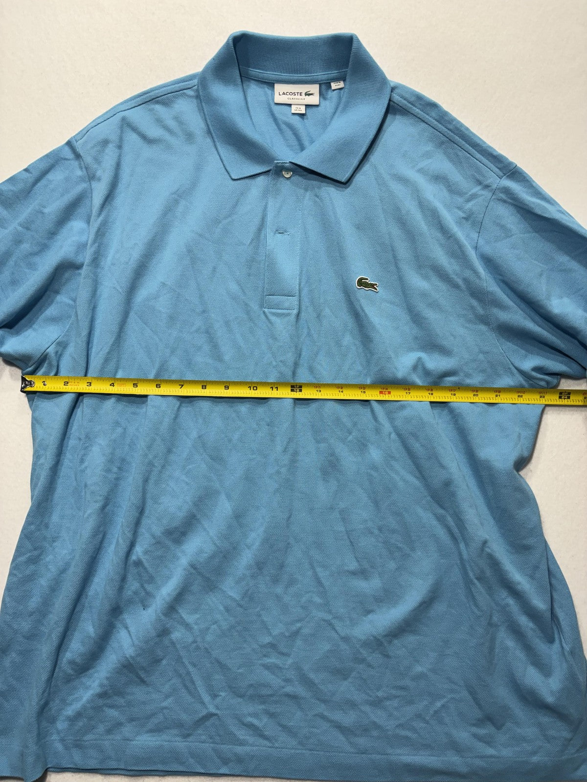 Lacoste Polo Shirt Mens 3XL Blue Classic Fit Pique Cotton Short Sleeve Logo