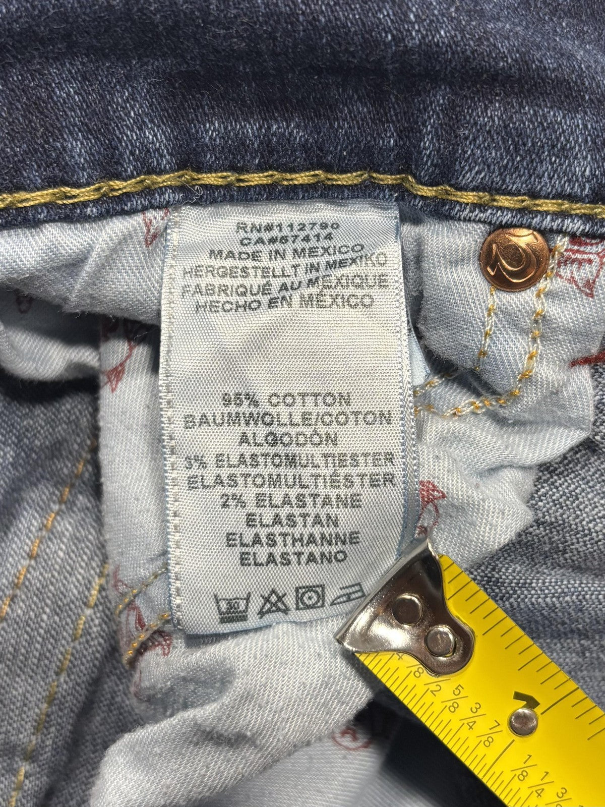 True Religion Section Slim Jeans Mens 28x29 Blue Wash Straight Stretch Denim