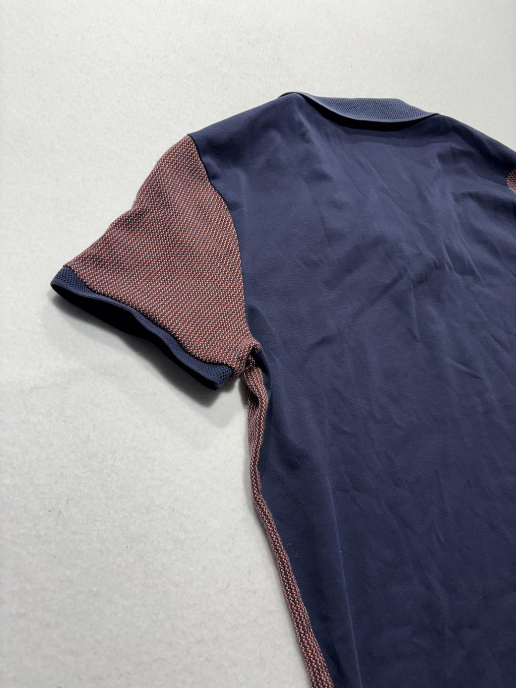 Hugo Boss Polo Shirt Mens Medium Blue Slim Fit Geometric Knit Short Sleeve