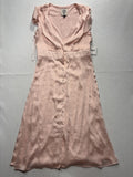 Sage Collective Dress Womens 10 Pink V Neck Flutter Sleeve Satin A Line Midi