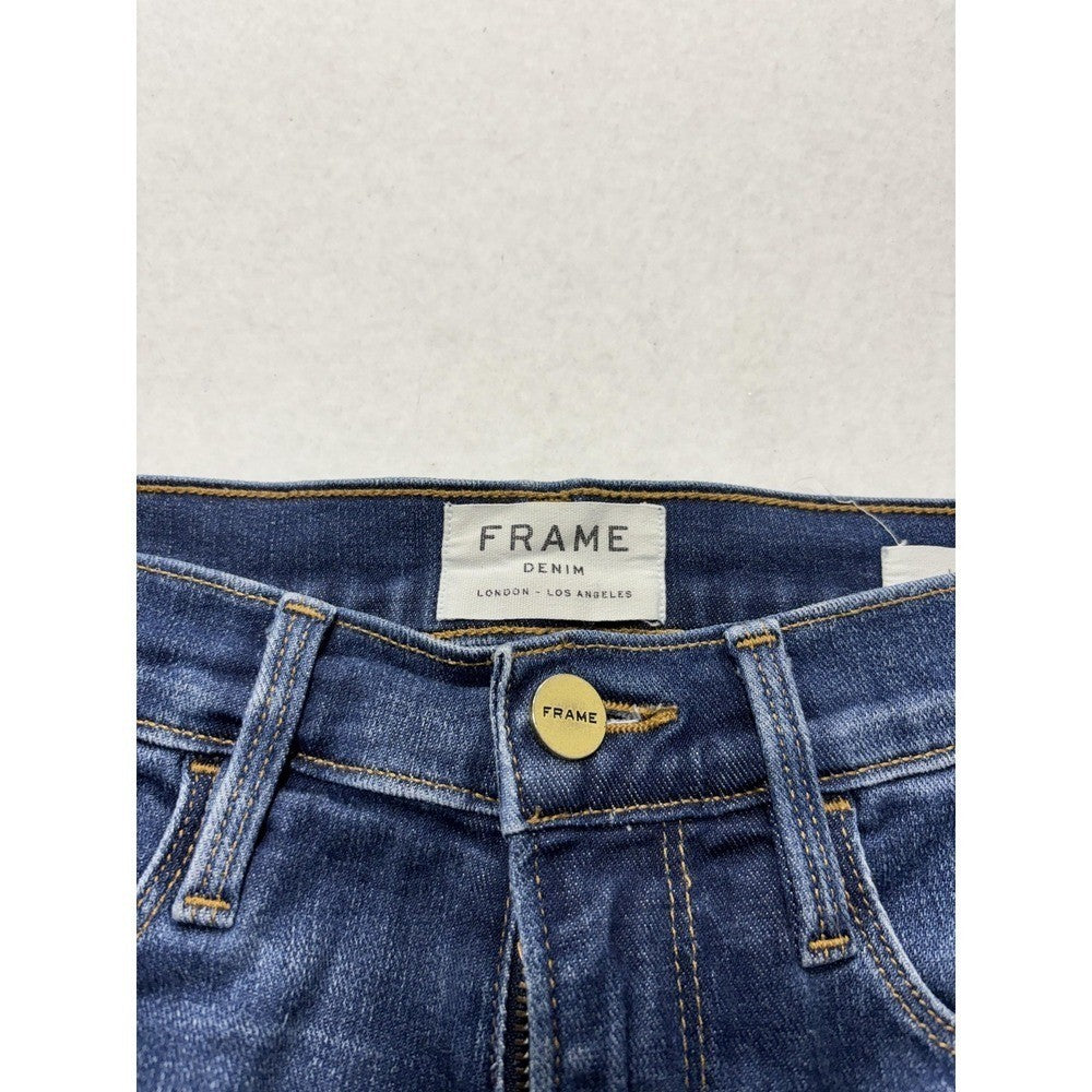 FRAME Denim Shorts Womens 24 Blue Le Cutoff Raw Hem Stretch Casual Summer