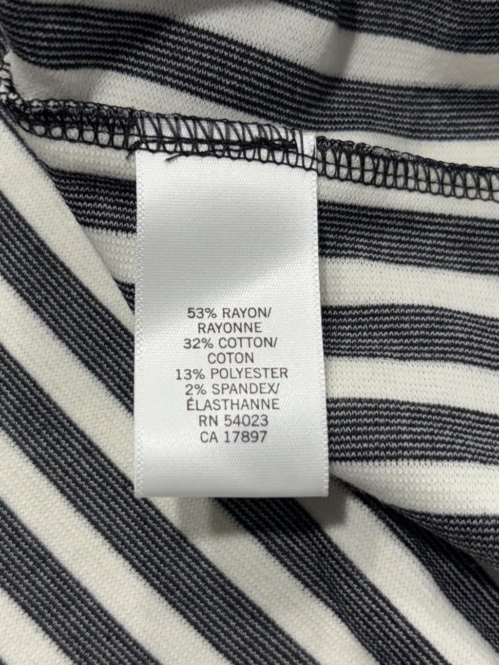 Banana Republic Tank Top Womens 4 Black White Stripe Peplum Stretch Knit Work