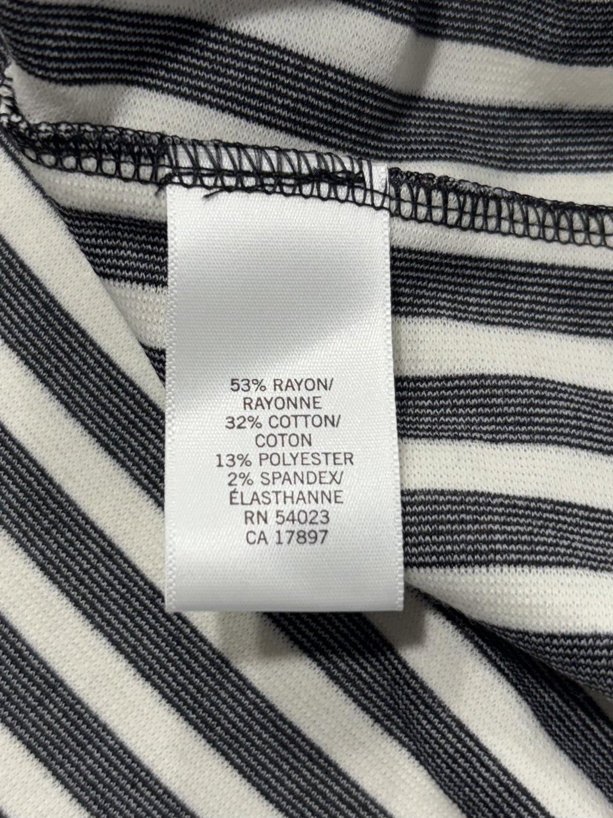 Banana Republic Tank Top Womens 4 Black White Stripe Peplum Stretch Knit Work