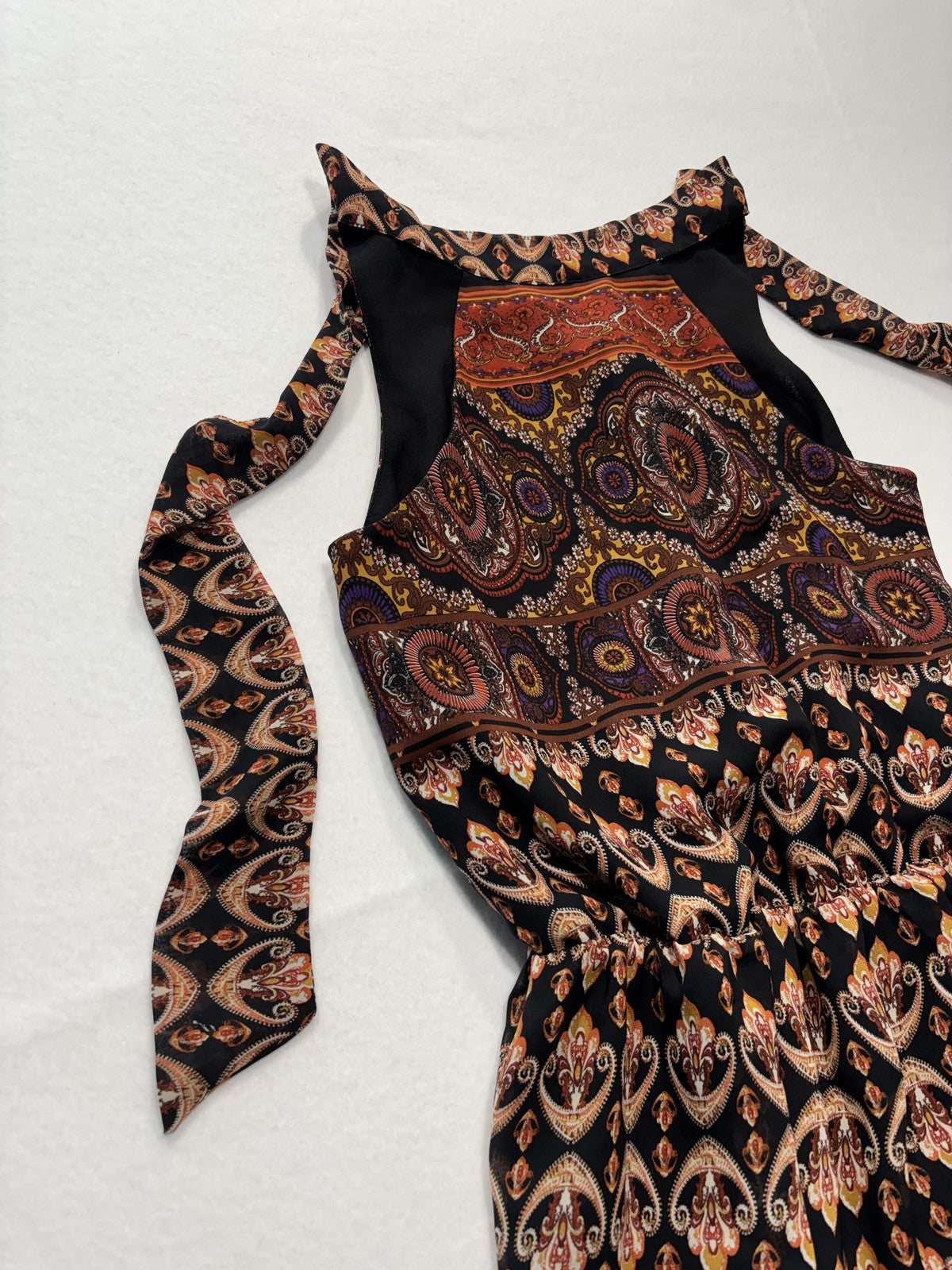 M.M. Couture By Miss Me Dress Womens Small Paisley Print Halter Fit Flare Boho
