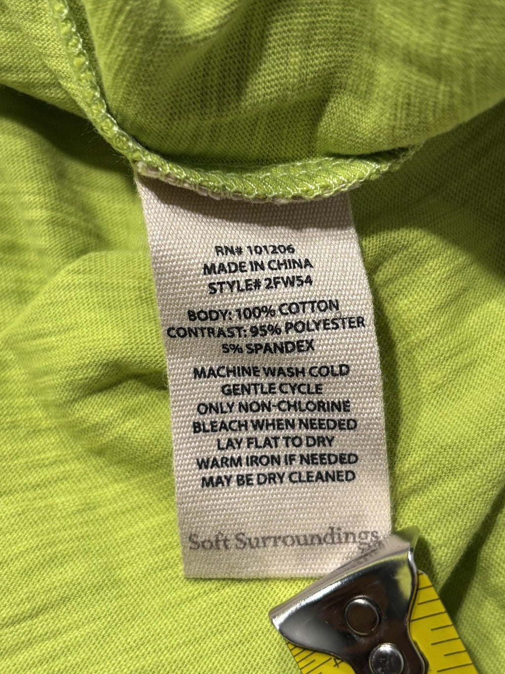 Soft Surroundings Shirt Dress Womens Medium Lime Green Danelle Button Asym Hem