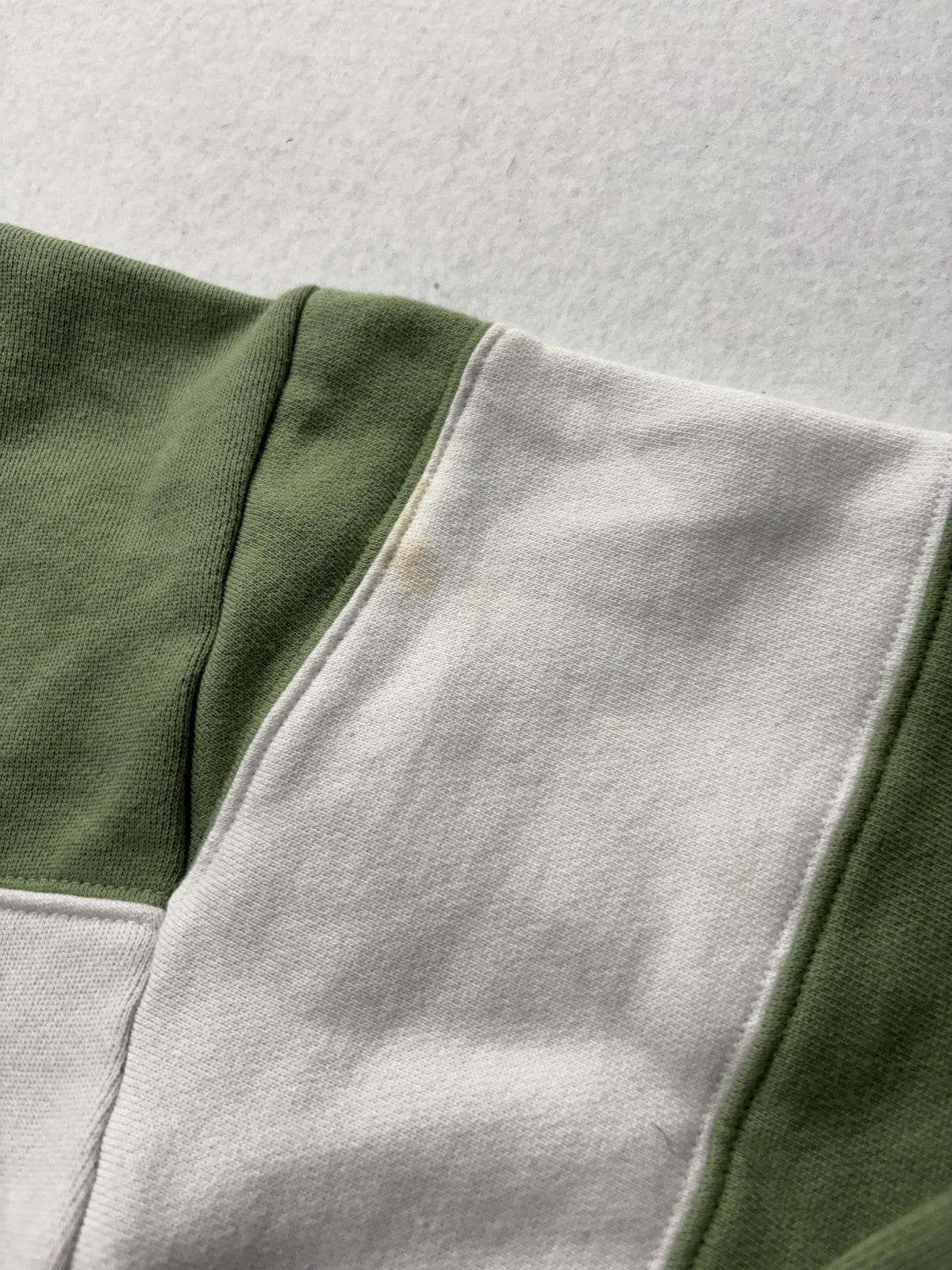 PINK Victoria's Secret Sweatshirt Womens M Green Colorblock Logo Crew Pullover