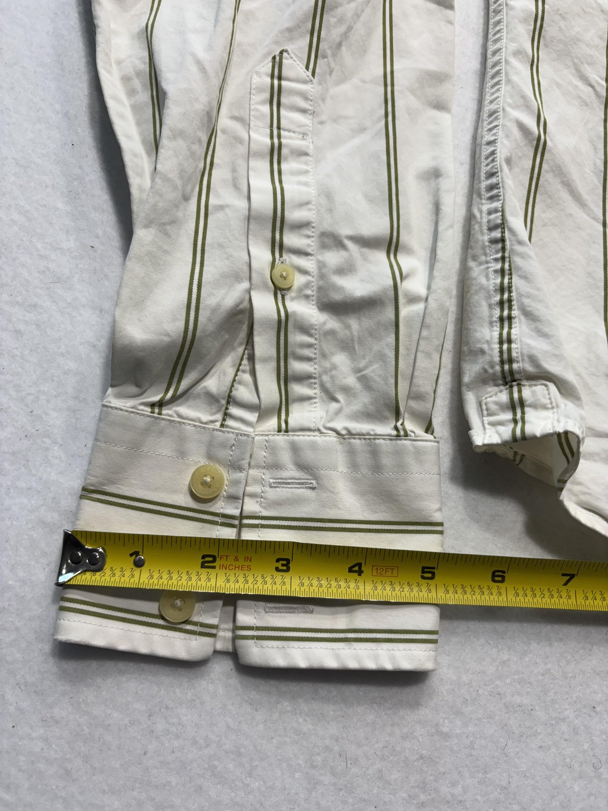 Abercrombie & Fitch Shirt Mens Medium White Striped Long Sleeve Button Up Slim