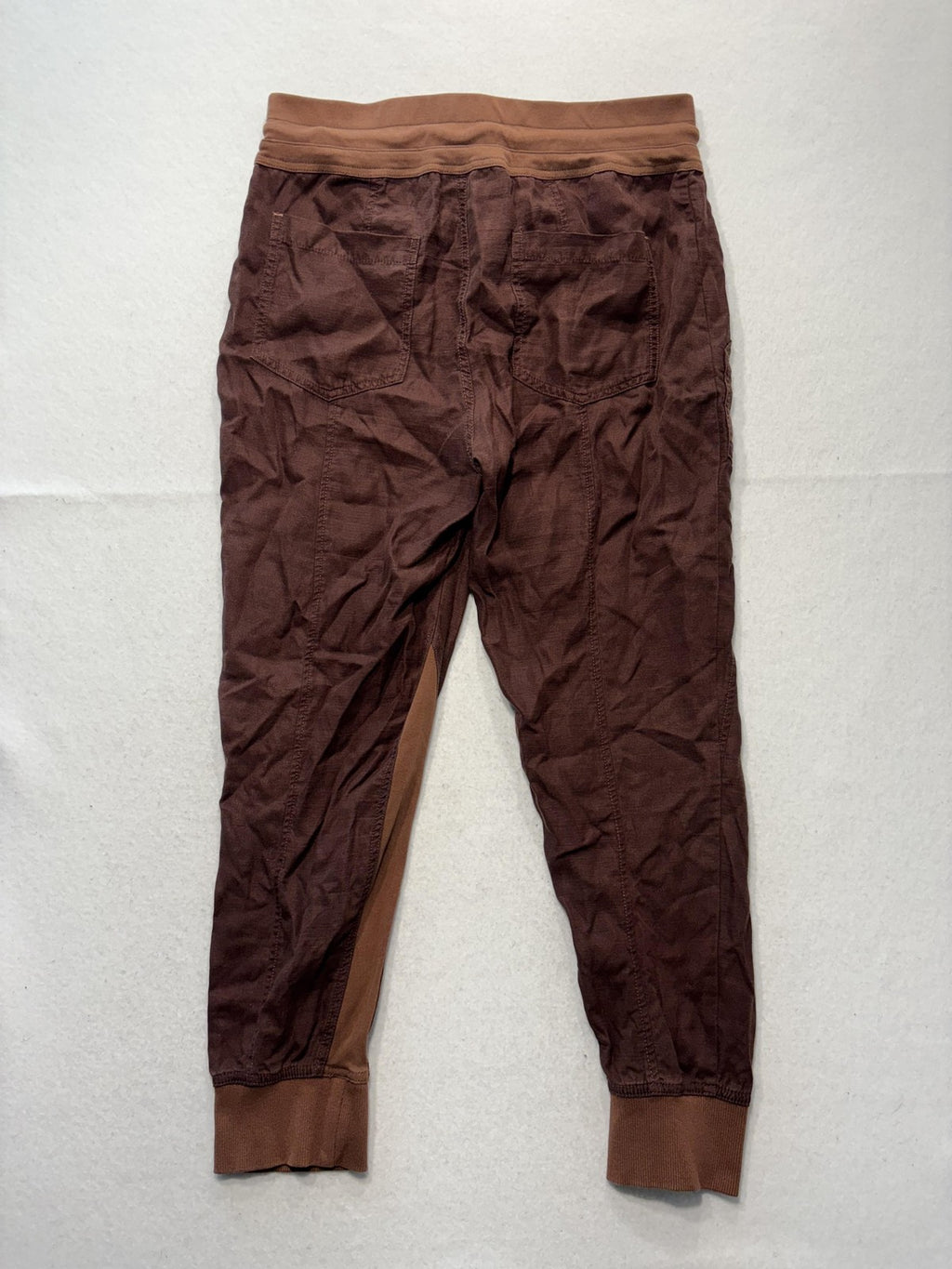 Anthropologie Jogger Pants Womens Medium Brown Nomad Cargo Twill Elastic Waist