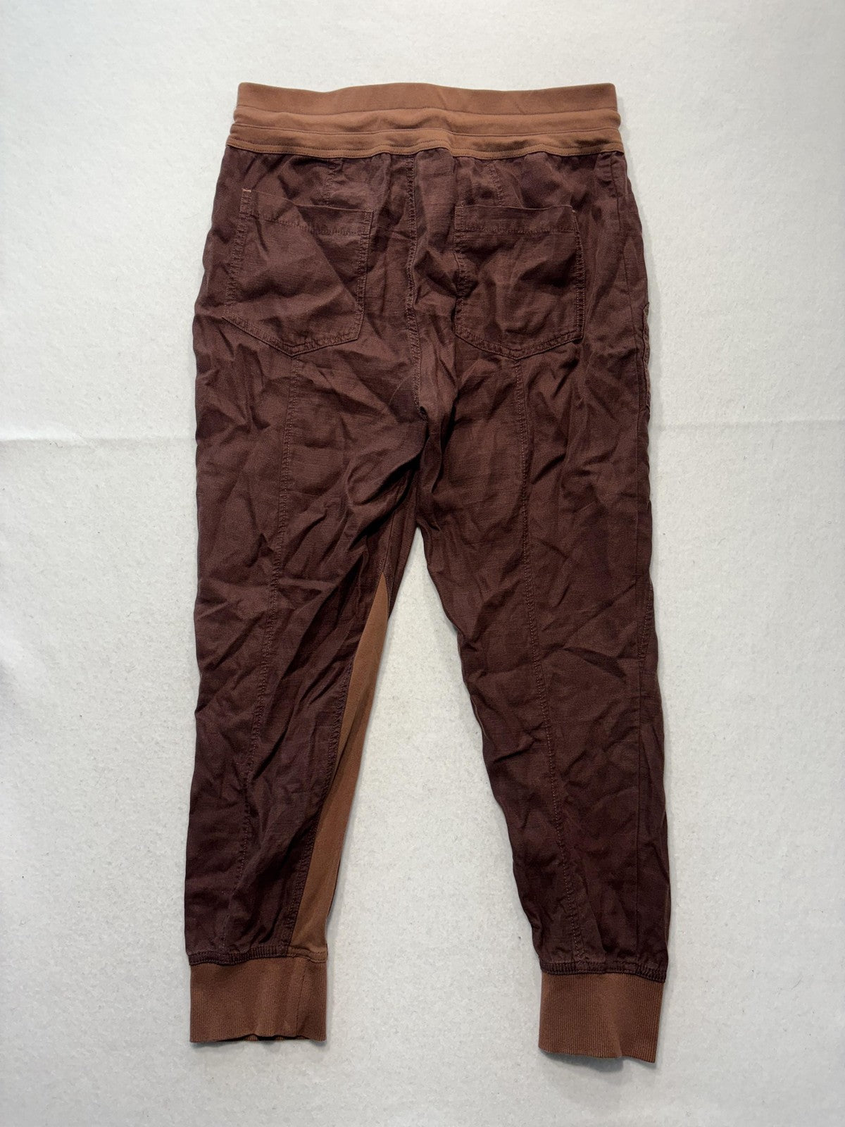 Anthropologie Jogger Pants Womens Medium Brown Nomad Cargo Twill Elastic Waist