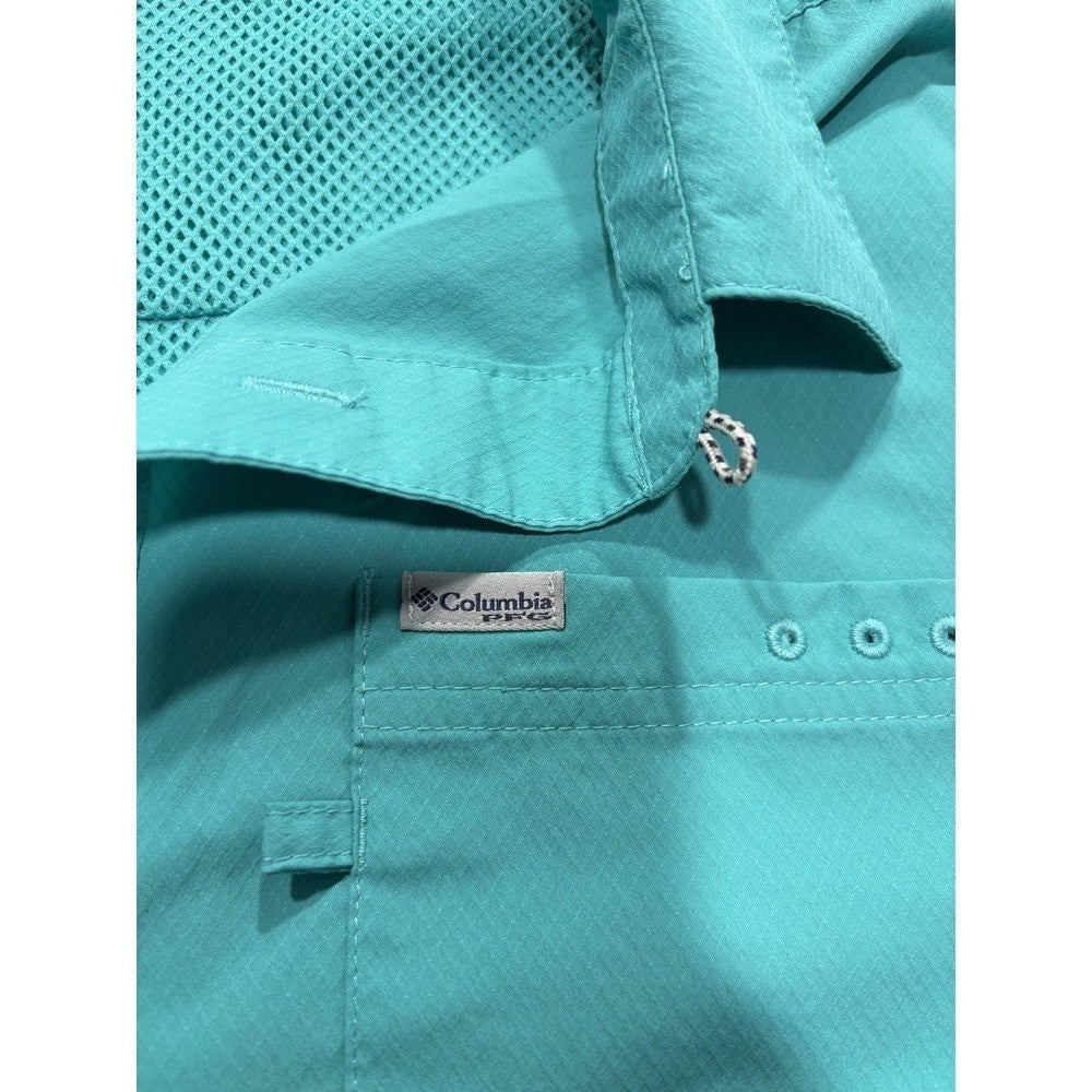 Columbia PFG Omni-Shade Shirt Mens Large Blue Short Sleeve Fishing XM0692