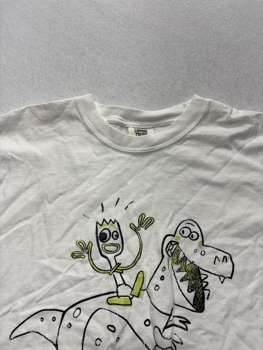 Comfort Colors Shirt Mens Large White Dinosaur Ride Graphic Tee Heavyweight