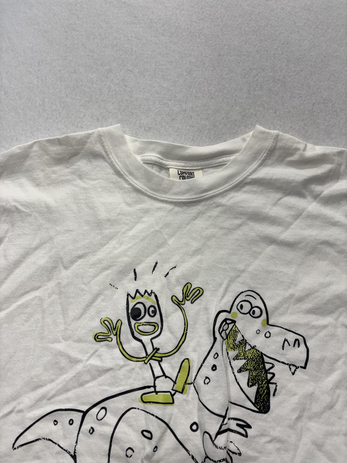 Comfort Colors Shirt Mens Large White Dinosaur Ride Graphic Tee Heavyweight