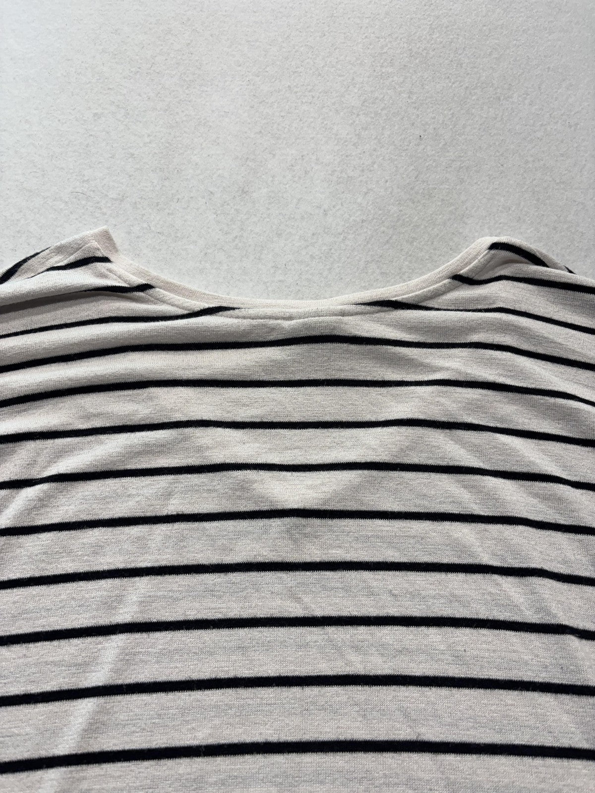 A New Day Shirt Womens 2XL White Black Striped V Neck Flutter Sleeve Tee Casual