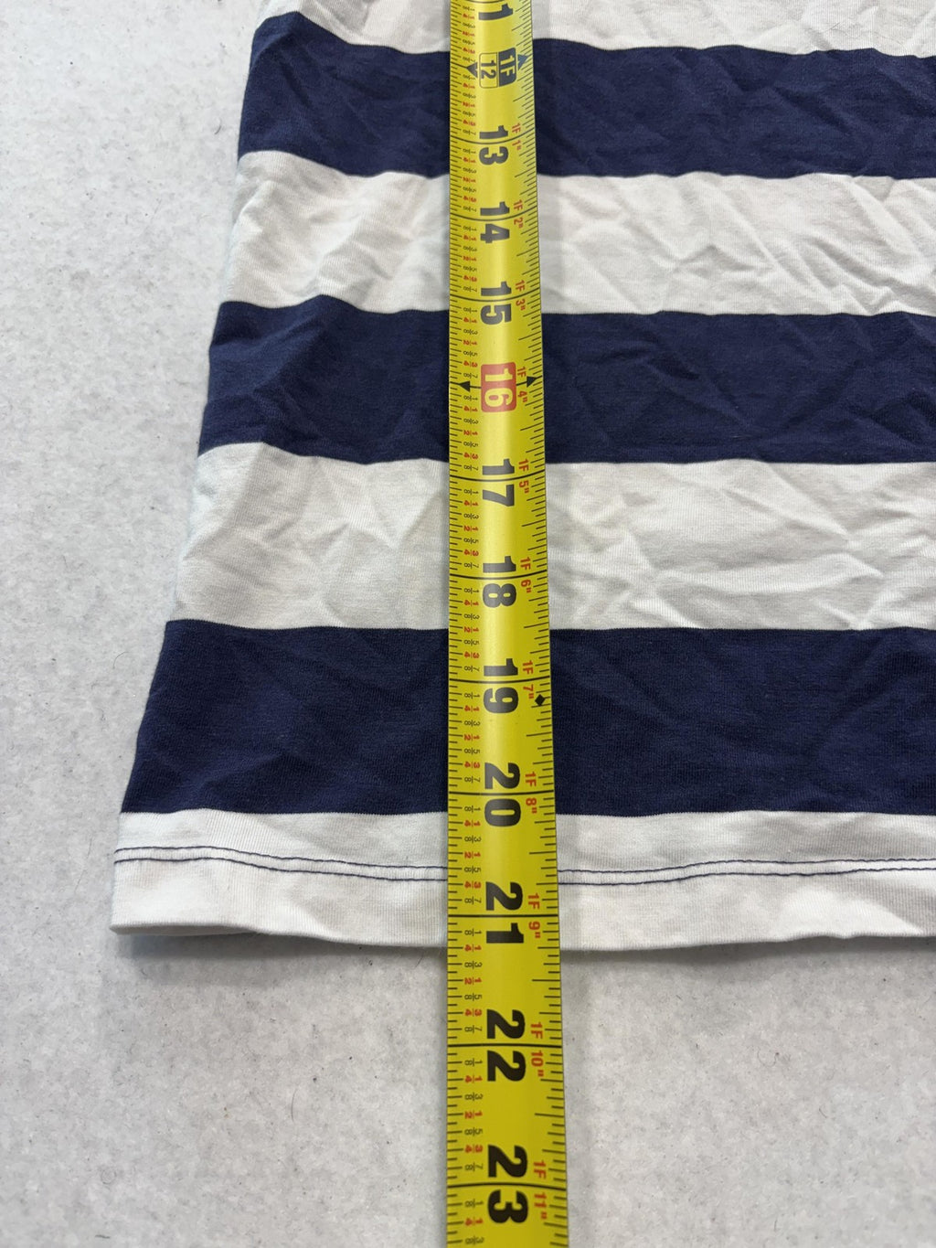 H + H BY HEART Shirt Unisex Kids L Blue White Stripe Crew Neck Tee Short Sleeve