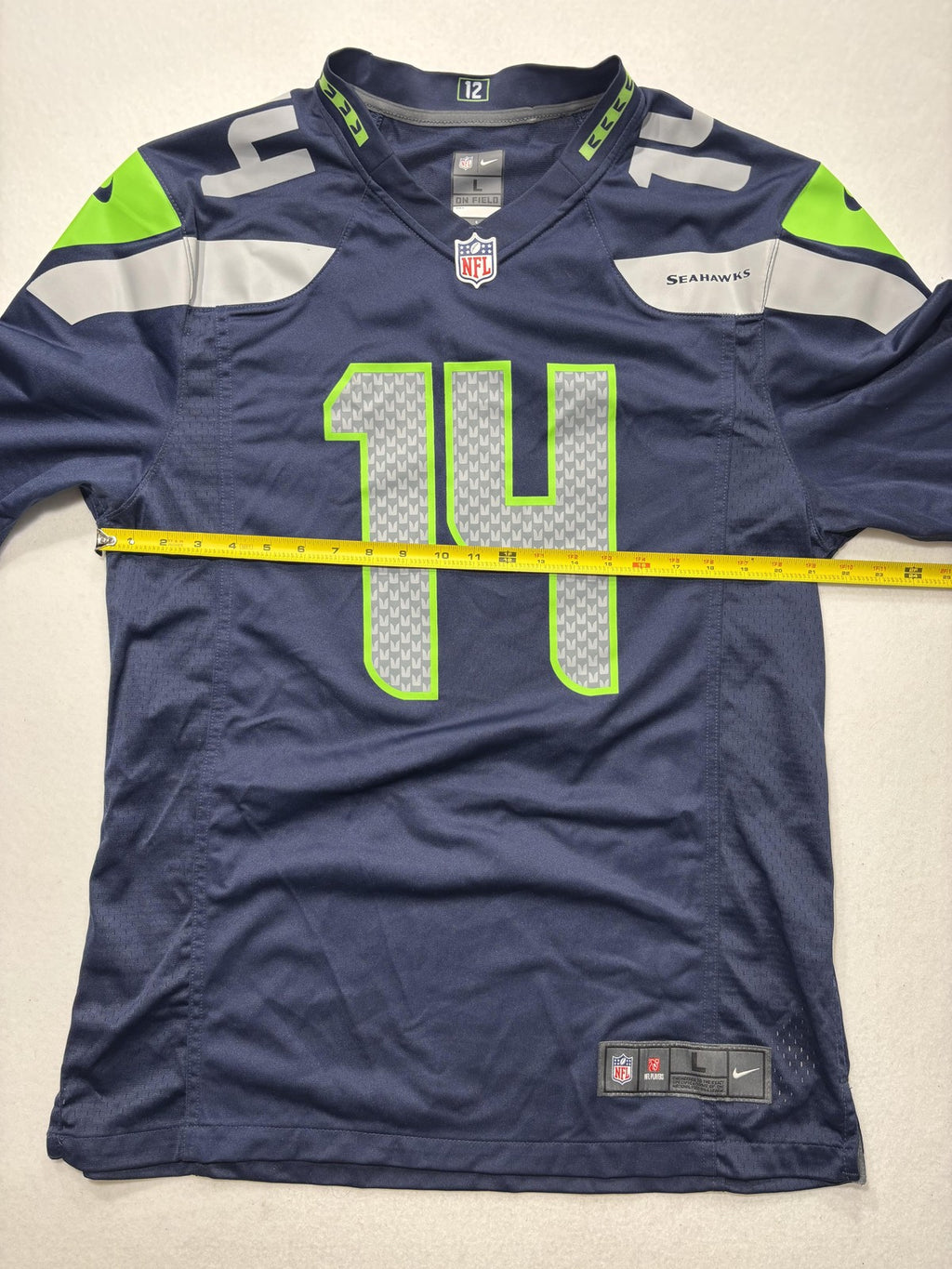 Seattle Seahawks Jersey Mens Large Blue NFL Football Nike DK Metcalf 14 On Field