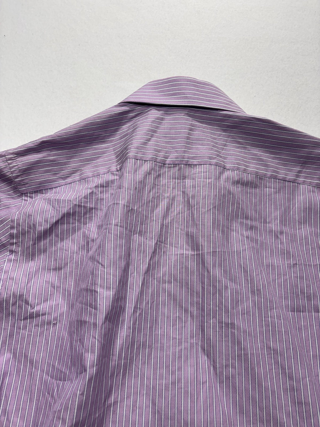 MICHAEL Michael Kors Dress Shirt Mens Large Purple Striped Long Sleeve Slim Fit