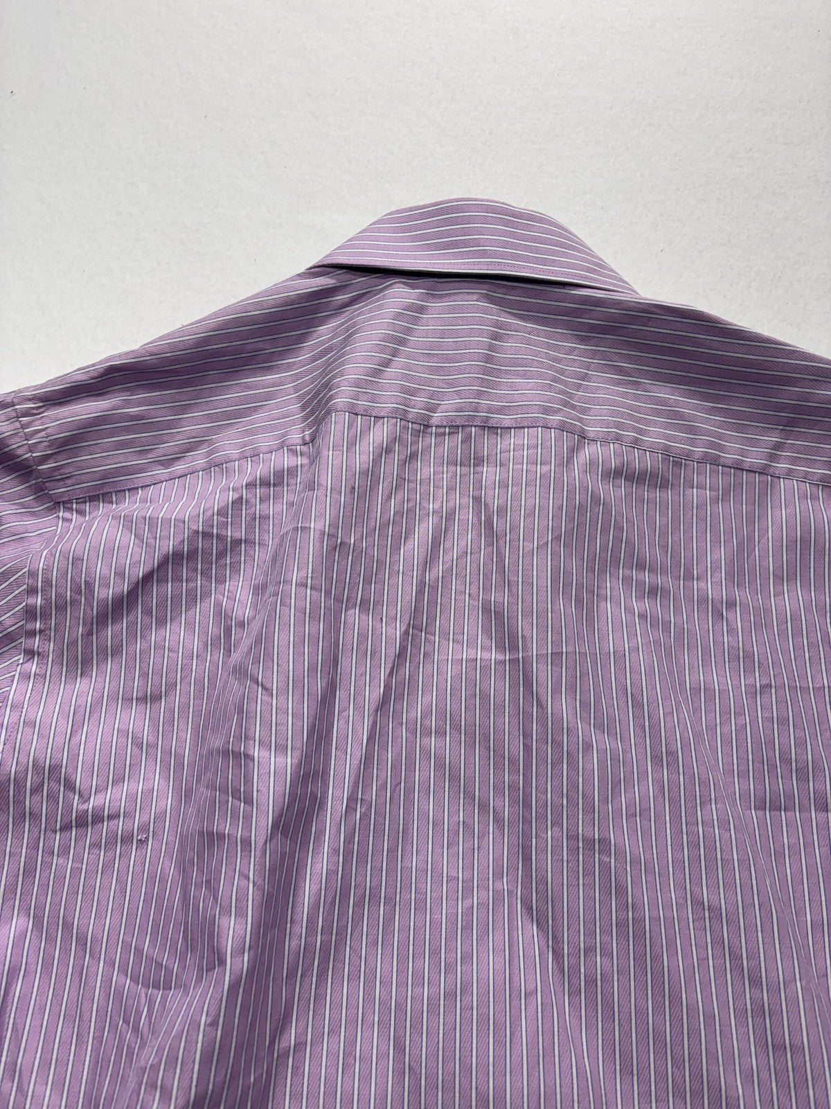MICHAEL Michael Kors Dress Shirt Mens Large Purple Striped Long Sleeve Slim Fit