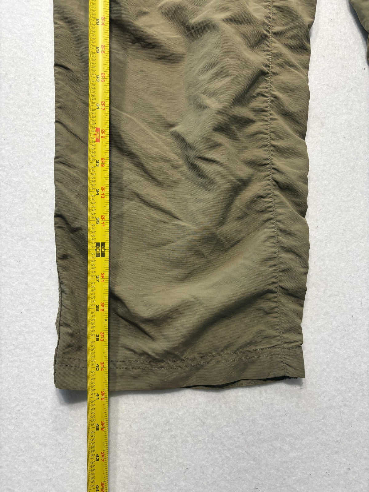 REI Cargo Pants Mens Large Green Nylon Elastic Waist UPF 50 Hiking Outdoor