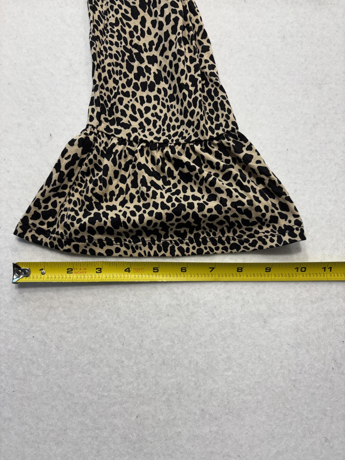 Michael Kors Blouse Womens Medium Beige Leopard Print 3/4 Bell Sleeve Tunic Top