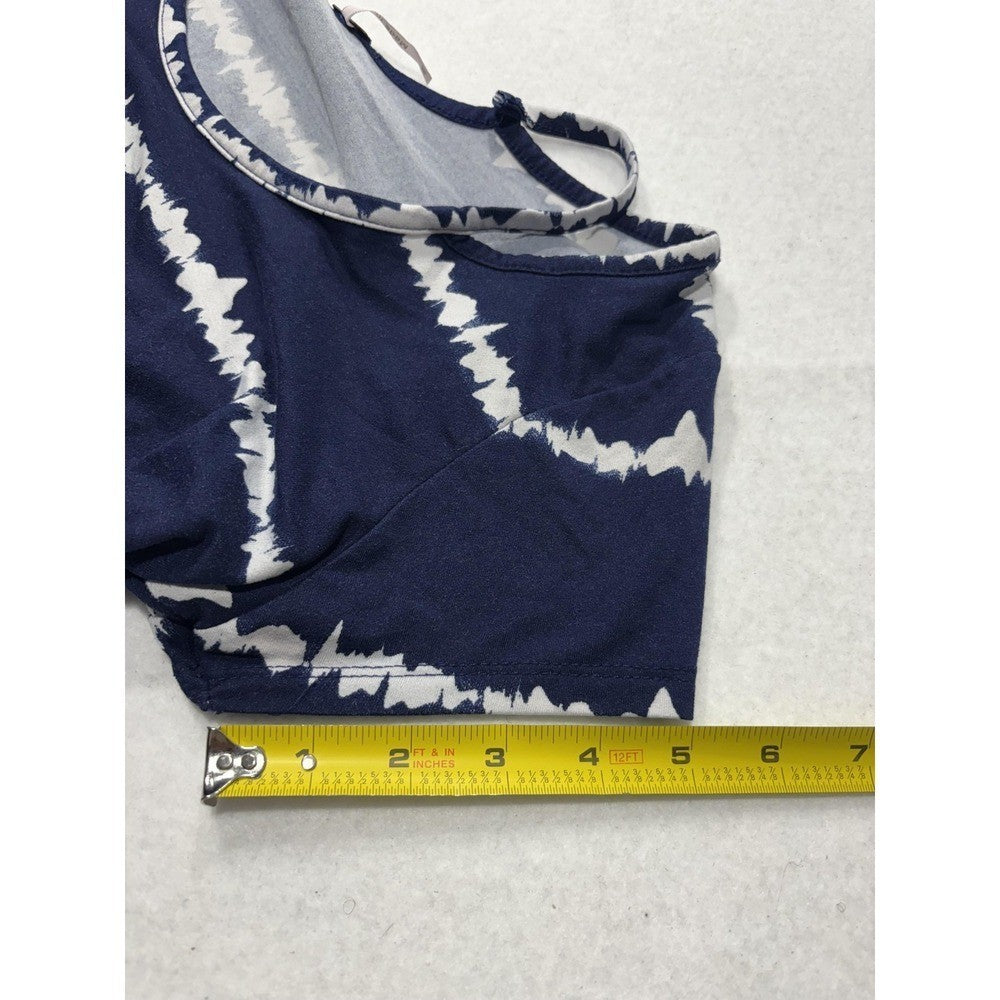 Poof Shirt Womens Medium Blue Stripe Scoop Neck Strap Casual Short Sleeve Tee