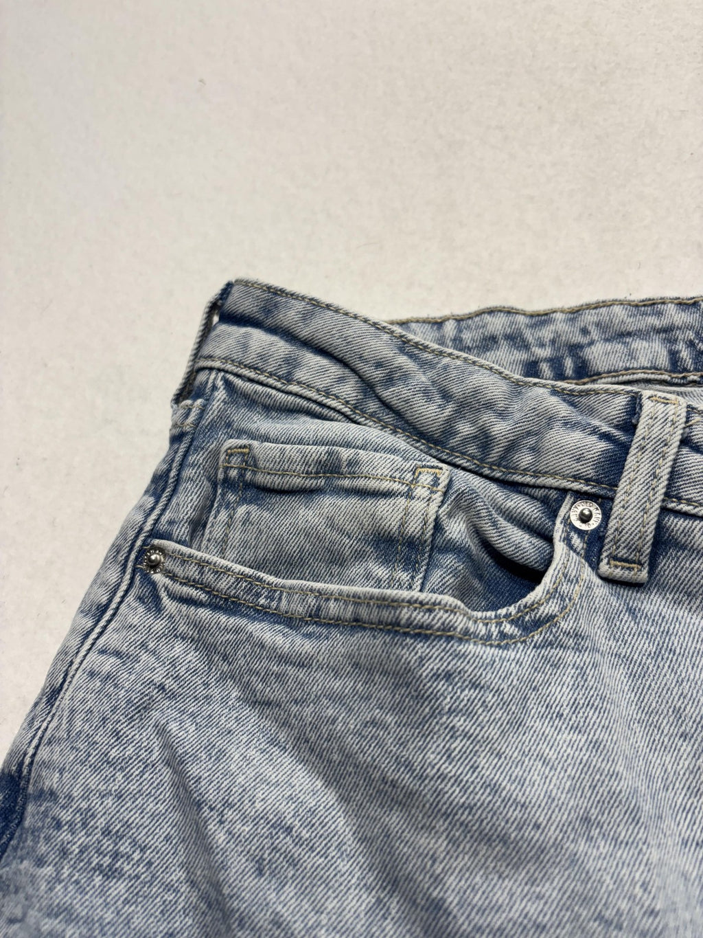 Old Navy Jeans Womens 20 Blue Light Wash High Rise Straight Crop Raw Hem 40x25.5