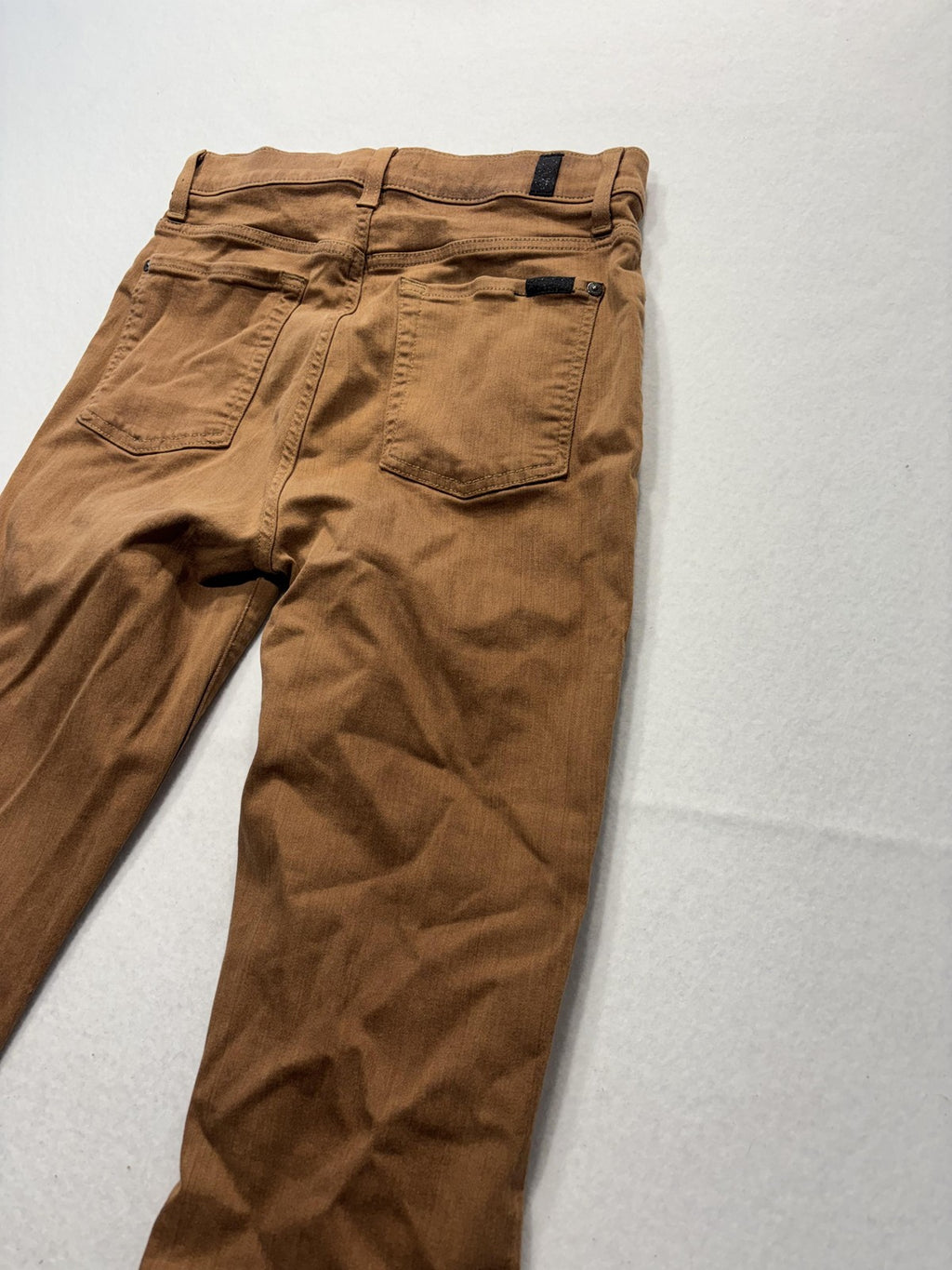 7 For All Mankind Jeans Womens 29 Brown Medium Wash Bootcut Distressed 29x32.5